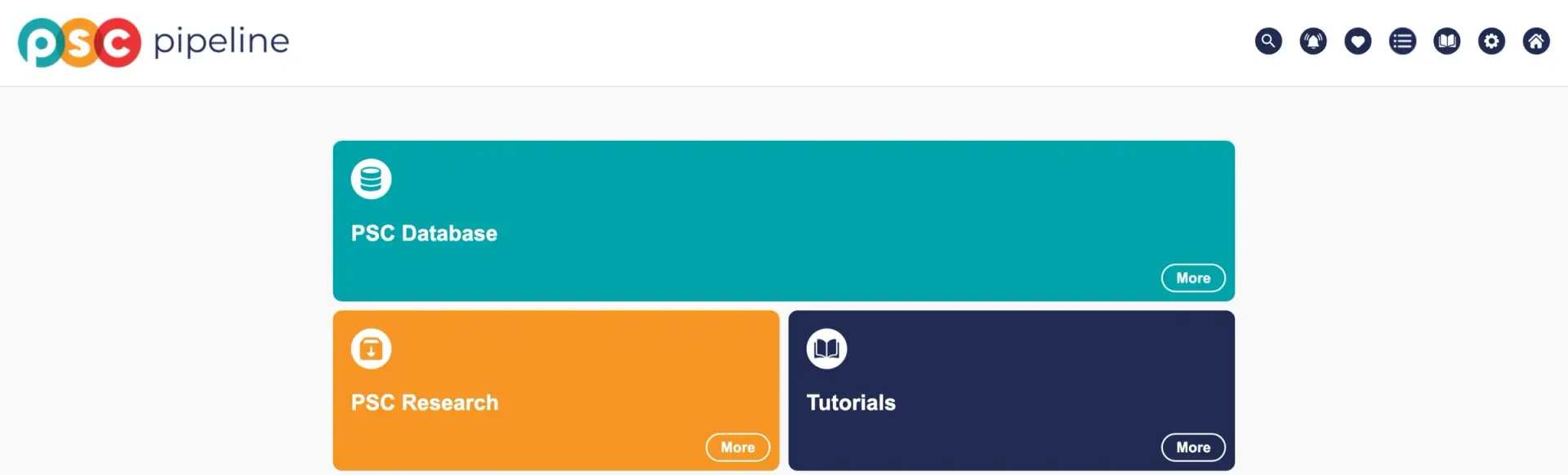 The PSC Pipeline portal dashboard